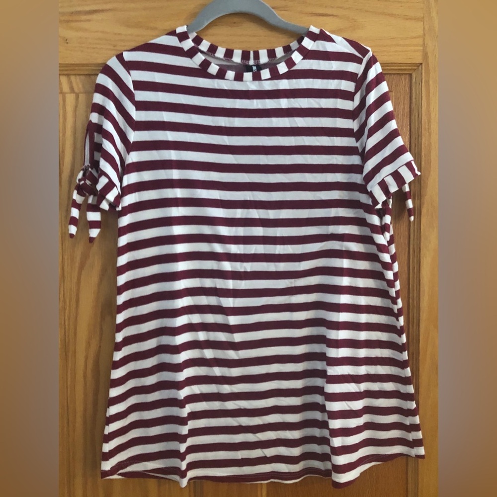 Agnes & Dora Striped Tunic Tie Sleeves L